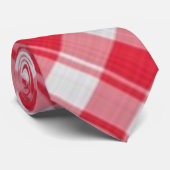 stropdas "Big RED and White Gingham Check" (Opgerold)