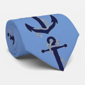 Stropdas blauw Anker Man (Opgerold)