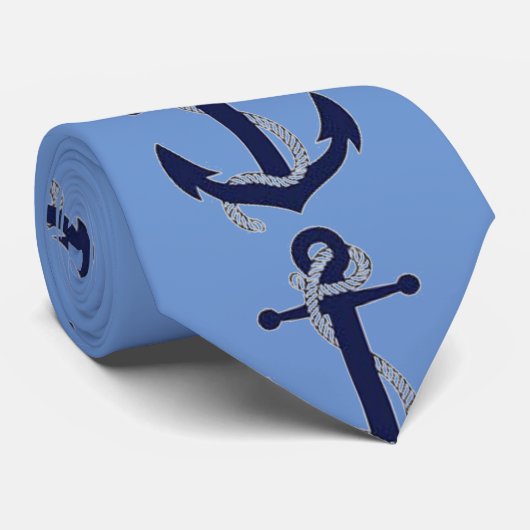 Stropdas blauw Anker Man (Opgerold)