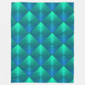 Stropdas Blauw en Groen Shimmer Blokken Fleece Deken (Voorkant)