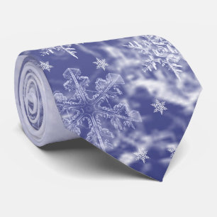 Stropdas blauw en wit Snowflake Mannen