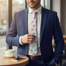 Stropdas blauw marien Zee Ocean Star