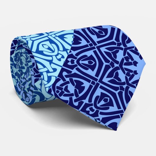 Stropdas blauw patroon (Opgerold)