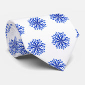 Stropdas Blauw Snowflakes (Opgerold)