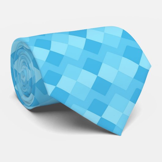 Stropdas Blauw vierkantje (Opgerold)