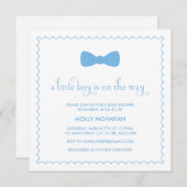 Stropdas blauwe boe | Baby shower Uitnodiging (Voorkant / Achterkant)