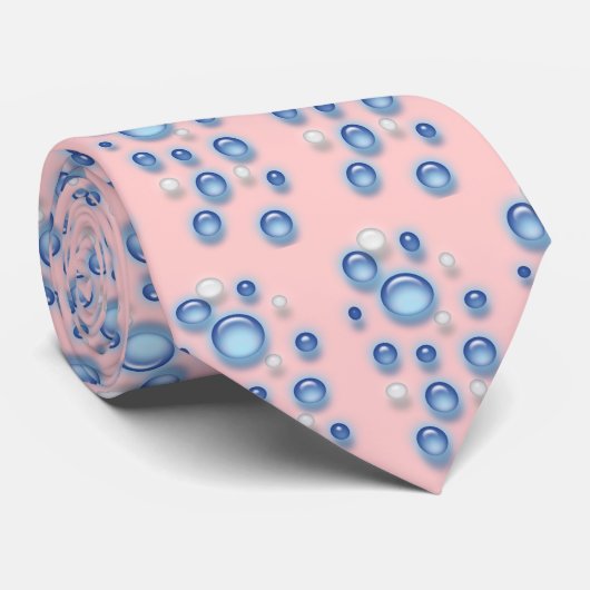 Stropdas - Blauwe bubbels (Opgerold)