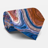 Stropdas Blauwe en bruine marmer (Opgerold)