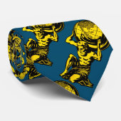 Stropdas Blauwe en gele atlas (Opgerold)