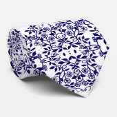 Stropdas Blauwe Floral (Opgerold)