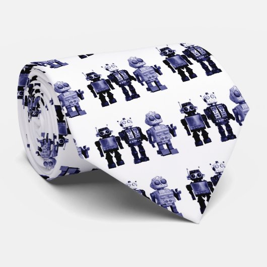 stropdas blauwe robots (Opgerold)
