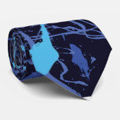 Stropdas blauwe verfspleet (Opgerold)