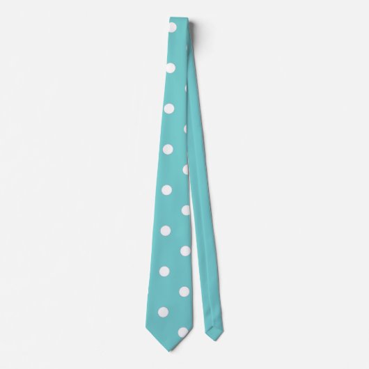 Stropdas blauwgroen Sky Polka Dot (Voorkant)