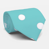 Stropdas blauwgroen Sky Polka Dot (Opgerold)