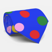 Stropdas_blue met kleurrijke polka-stippen stropdas (Opgerold)
