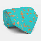Stropdas Bronze Splatter Turquoise (Opgerold)