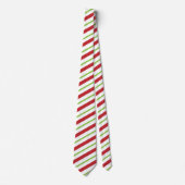 Stropdas - Candy Cane - Rood, Groen, Witte Strepen (Voorkant)