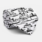 stropdas "Cartoon Dogs on Boats" door Willowcatdes (Opgerold)