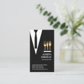 Stropdas Catering van Black Cloth Texture Suit Visitekaartje (Staand voorkant)