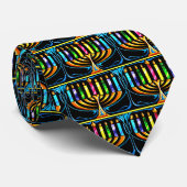 Stropdas: Chanoeka Menorah - Chanoeka Menorah Stropdas (Opgerold)