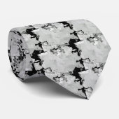 Stropdas Cherry Blossom - zwart-wit (Opgerold)
