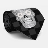 Stropdas Chrome Calavera (White Rose) (Opgerold)