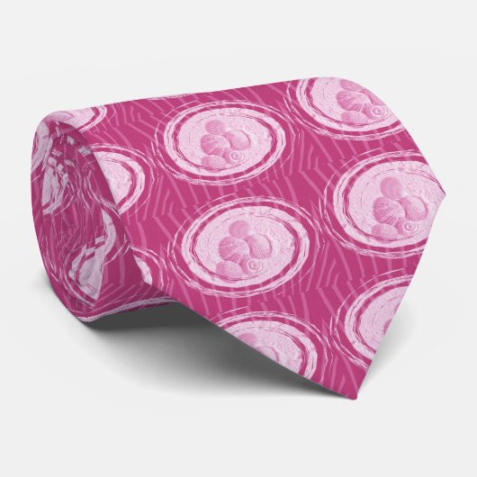 Stropdas Cirkel & schalen - Roze (Opgerold)