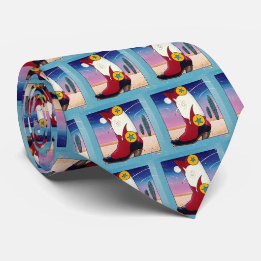 Stropdas - Cowboy Boot, helemaal gekleed (Opgerold)