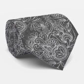 Stropdas Cowboy Paisley Charcoal Silky Mannen (Opgerold)