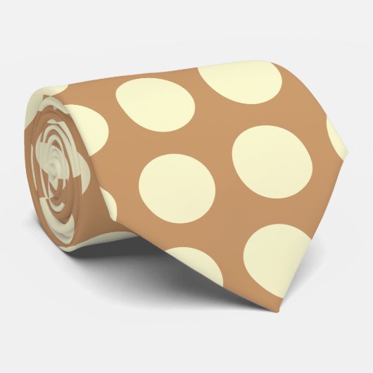 Stropdas Cream Polka Dots (Opgerold)