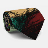 Stropdas, Cute Alien Frankenstein Illustratie Abst Stropdas (Opgerold)