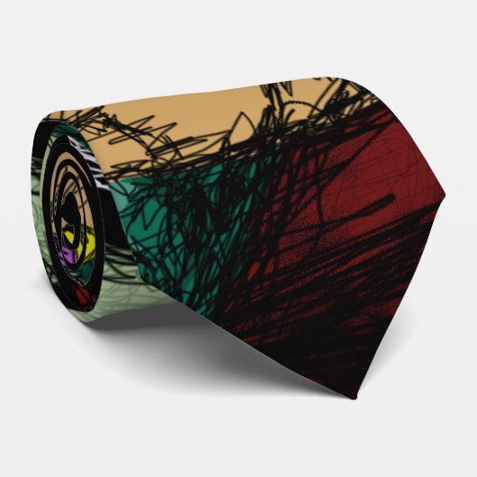 Stropdas, Cute Alien Frankenstein Illustratie Abst Stropdas (Opgerold)