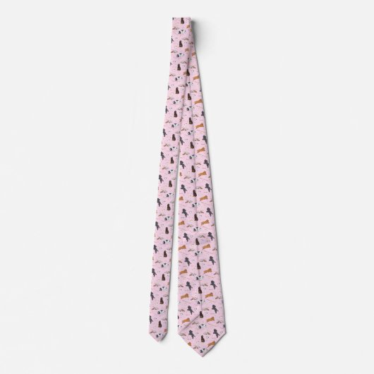 Stropdas Cute Spaniels Dogs Pattern (Achterkant)