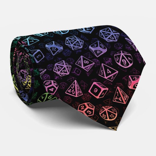 Stropdas D20-apparaatset patroon (regenboog) (Opgerold)