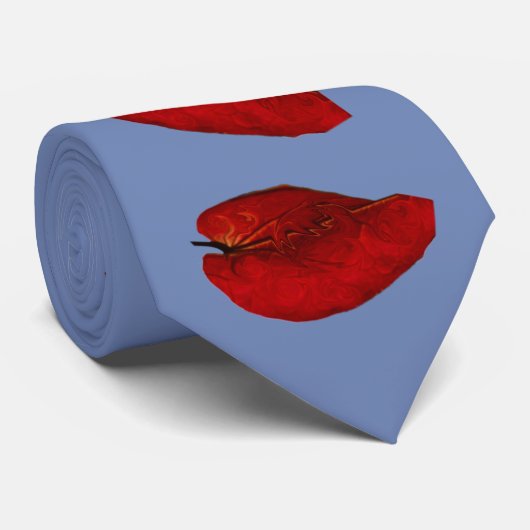 Stropdas dat rode bladeren laat vallen (Opgerold)