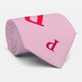 Stropdas (dbl-zijde) - Jumbride letters in Reds (Opgerold)