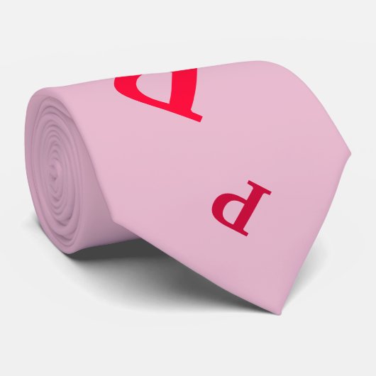 Stropdas (dbl-zijde) - Jumbride letters in Reds (Opgerold)