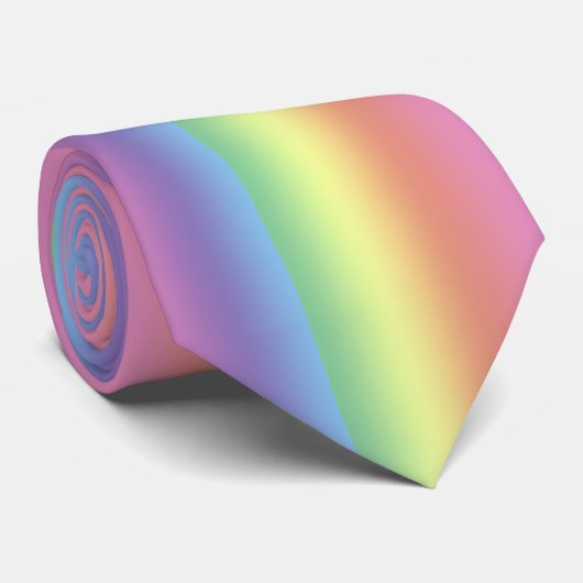 Stropdas (dbl-zijde) - Regenboogstrepen (vert.) (Opgerold)