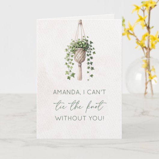 stropdas de knoop Botanische Boho bruidsmeisje voo Kaart (Gele Bloem)