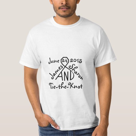 Stropdas de Knoop Gepersonaliseerde Trouwnamen Dat T-shirt (Voorkant)