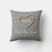 Stropdas de knoop grijs jute bruiloft kussen (Achterkant)
