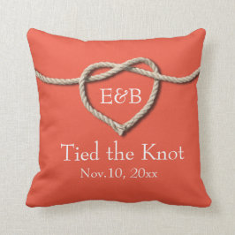 Stropdas de knoop koraal burlap bruiloft kussen