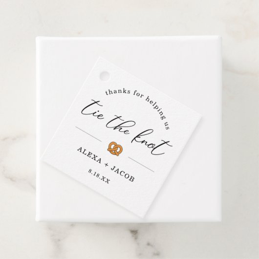 Stropdas de Knoop Pretzel bruiloft gunst Bedankt L Bedankjes Labels (In situ)