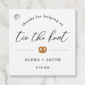 Stropdas de Knoop Pretzel bruiloft gunst Bedankt L Bedankjes Labels (Voorkant)