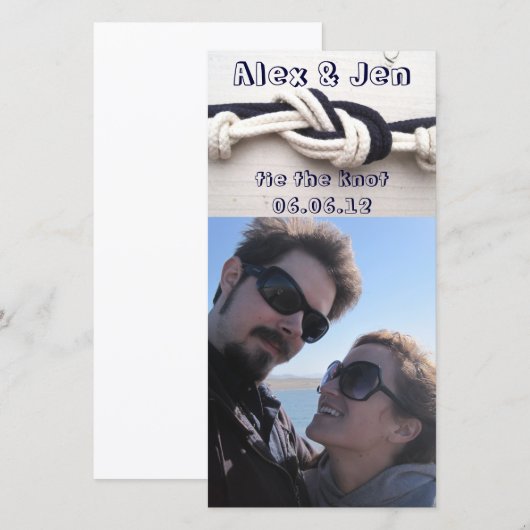 Stropdas de knoop Save the Date (Voorkant / Achterkant)