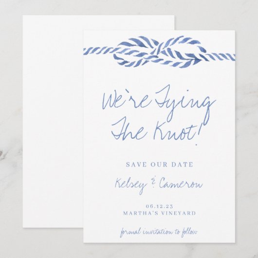 Stropdas de knoop sparen de Datum Save The Date (Voorkant / Achterkant)