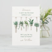 Stropdas de Knot Boho Chic Maid of Honor Voorstel  Kaart (Staand voorkant)