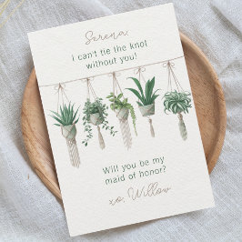 Stropdas de Knot Boho Chic Maid of Honor Voorstel  Kaart
