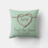 Stropdas de Knot Mint Wedding Pillow Kussen (Achterkant)