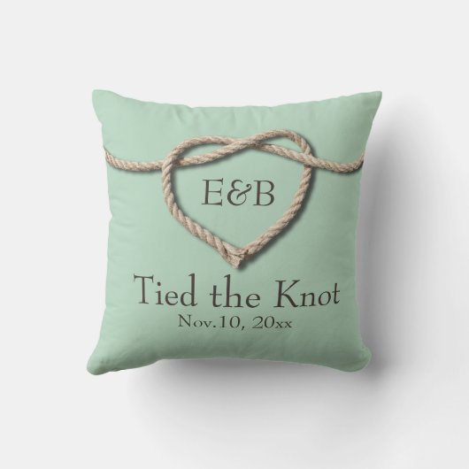 Stropdas de Knot Mint Wedding Pillow Kussen (Achterkant)